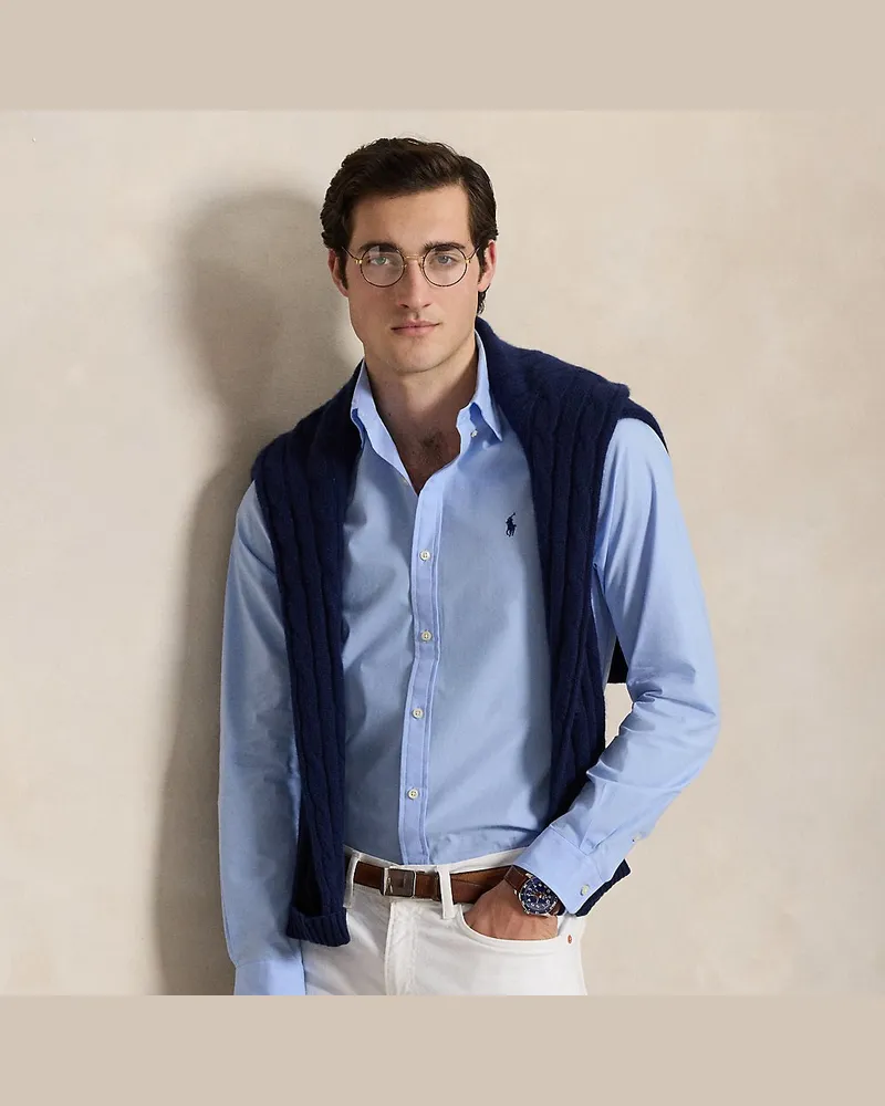 Ralph Lauren Slim-Fit Hemd aus Stretchpopeline Blue
