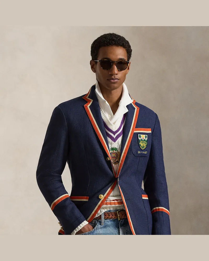 Ralph Lauren Tailored-Fit Cricket-Blazer Polo Soft Blue