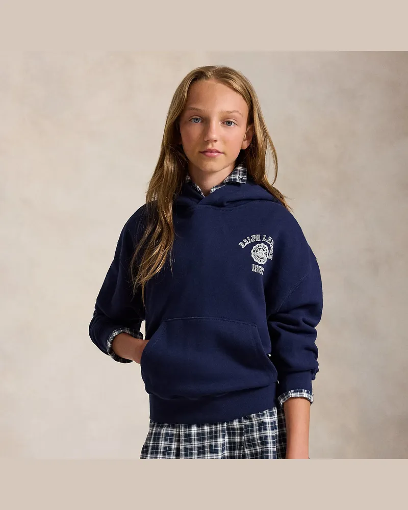 Ralph Lauren Baumwollfrottee-Kapuzenshirt mit Grafik Blue