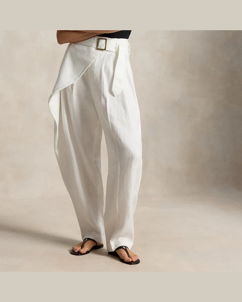 Ralph Lauren Tapered-Fit Wickelhose aus Leinen White