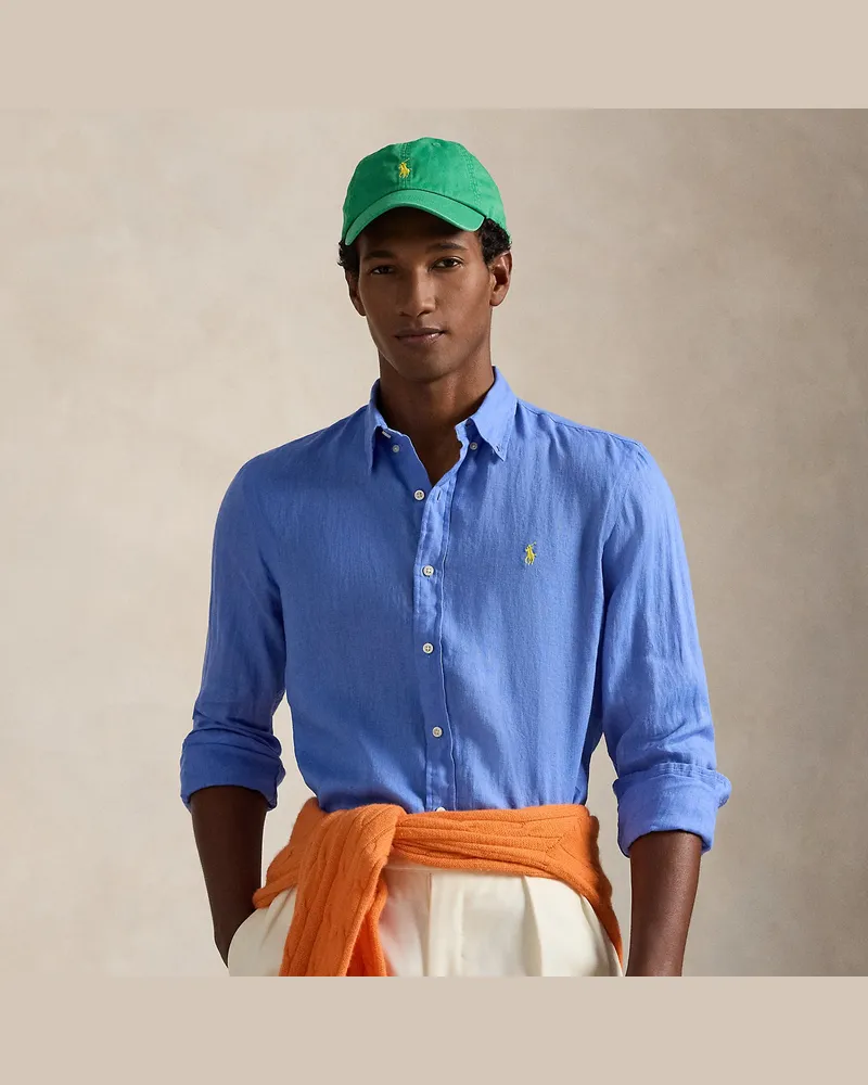 Ralph Lauren Slim-Fit Leinenhemd Blue