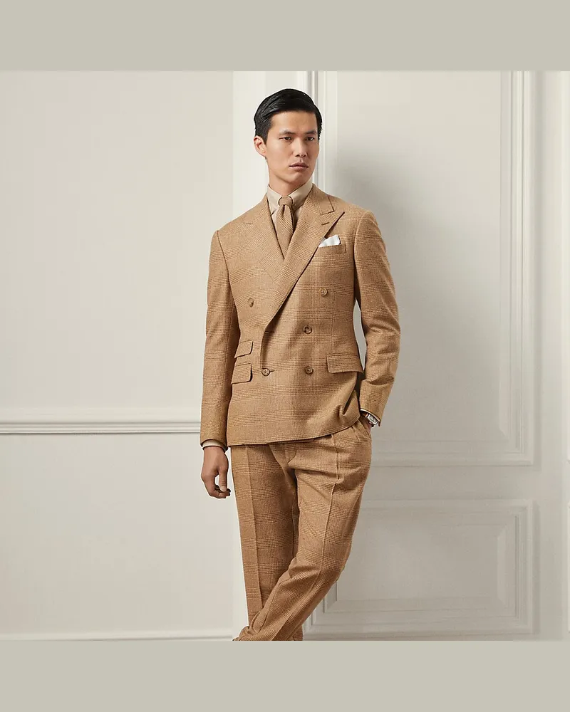 Ralph Lauren Handgeschneiderter karierter Anzug Kent Tan