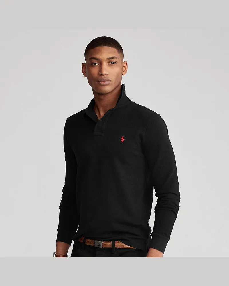 Ralph Lauren Slim-Fit Langarm-Polo aus Piqué Black