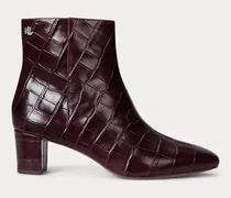 Demi Croc-Embossed Leather Bootie