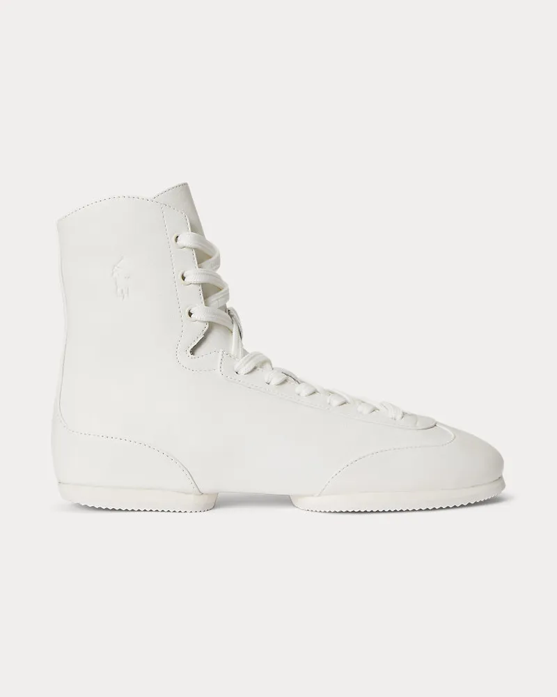 Ralph Lauren Hoher Ballerina-Sneaker mit Pony White