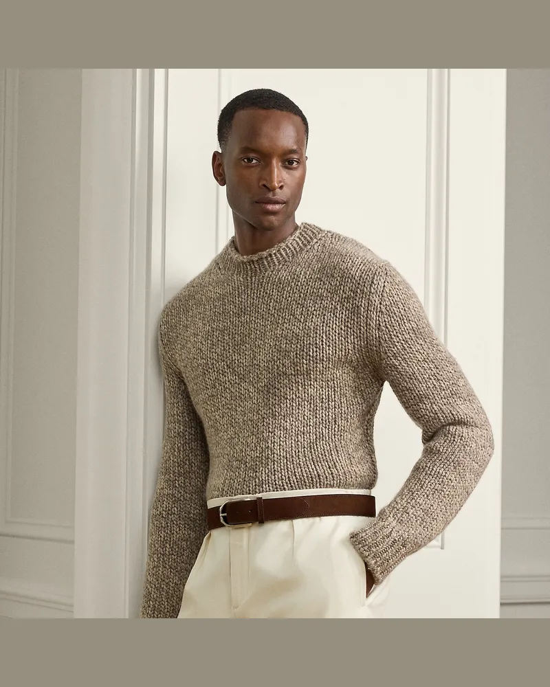 Ralph Lauren Kaschmirpullover mit gerolltem Kragen Brown