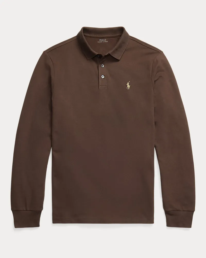 Ralph Lauren Custom-Slim-Fit Piqué-Poloshirt Brown