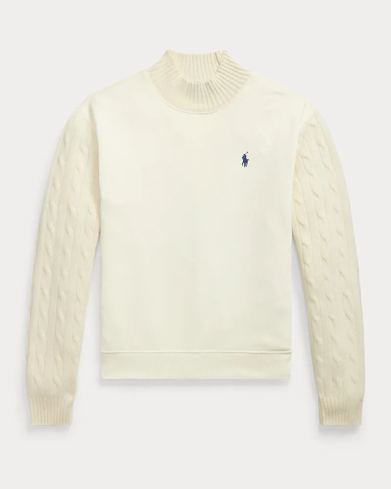 Ralph Lauren Fleece-Pullover mit Halbrollkragen Cream