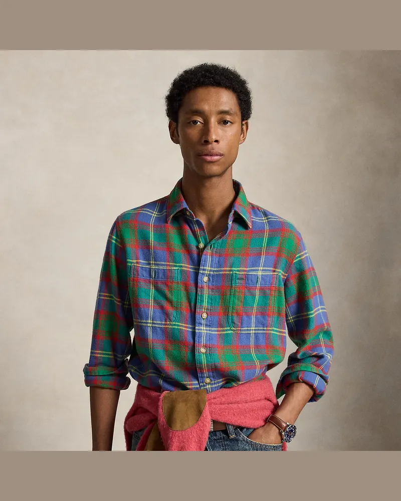 Ralph Lauren Classic-Fit Karo-Arbeitshemd aus Twill Blue