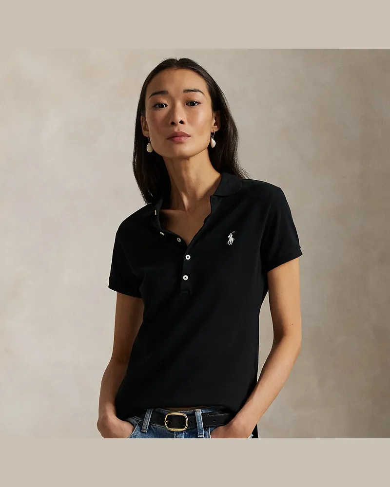 Ralph Lauren Slim-Fit Stretch-Poloshirt Black