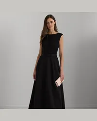 Ralph Lauren Faille-Jersey-Abendkleid mit Gürtel Black