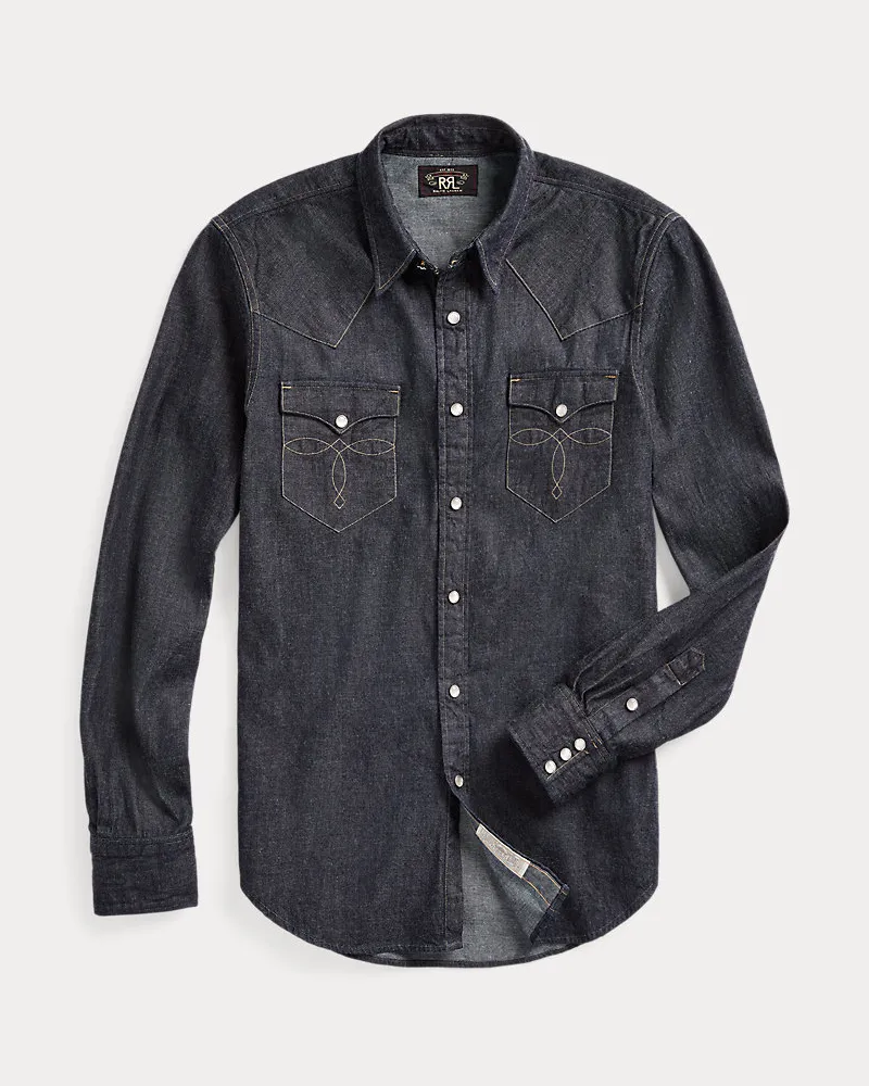 Ralph Lauren Slim-Fit-Westernhemd aus Denim Blue