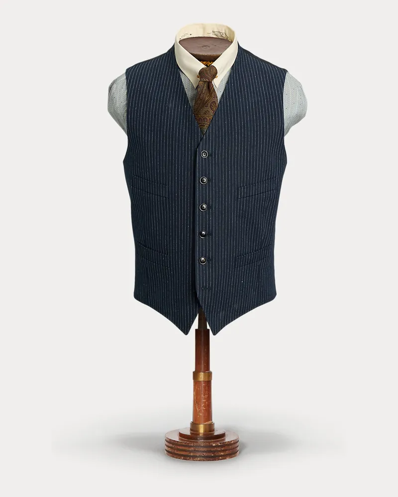 Ralph Lauren Gestreifte Fischgrat-Weste Blue