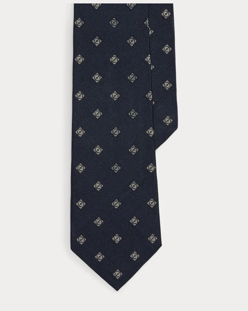 Ralph Lauren Seidenkrawatte mit Rautenmuster Blue