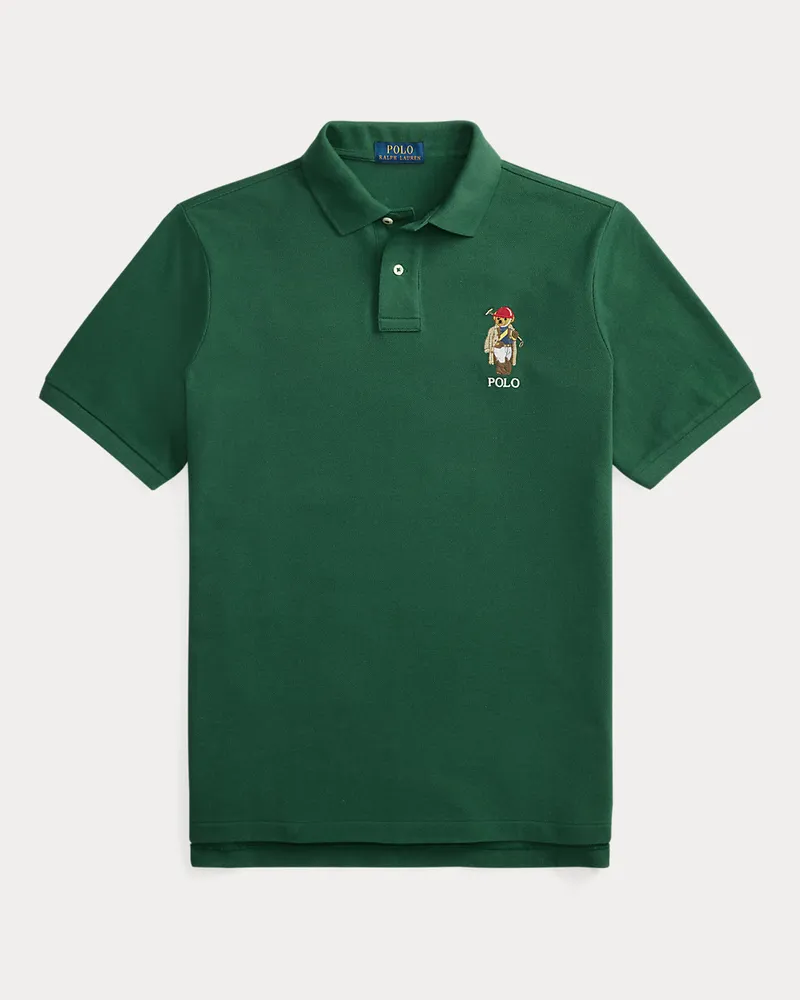 Ralph Lauren Custom-Slim-Fit Piqué-Poloshirt mit Bear Green
