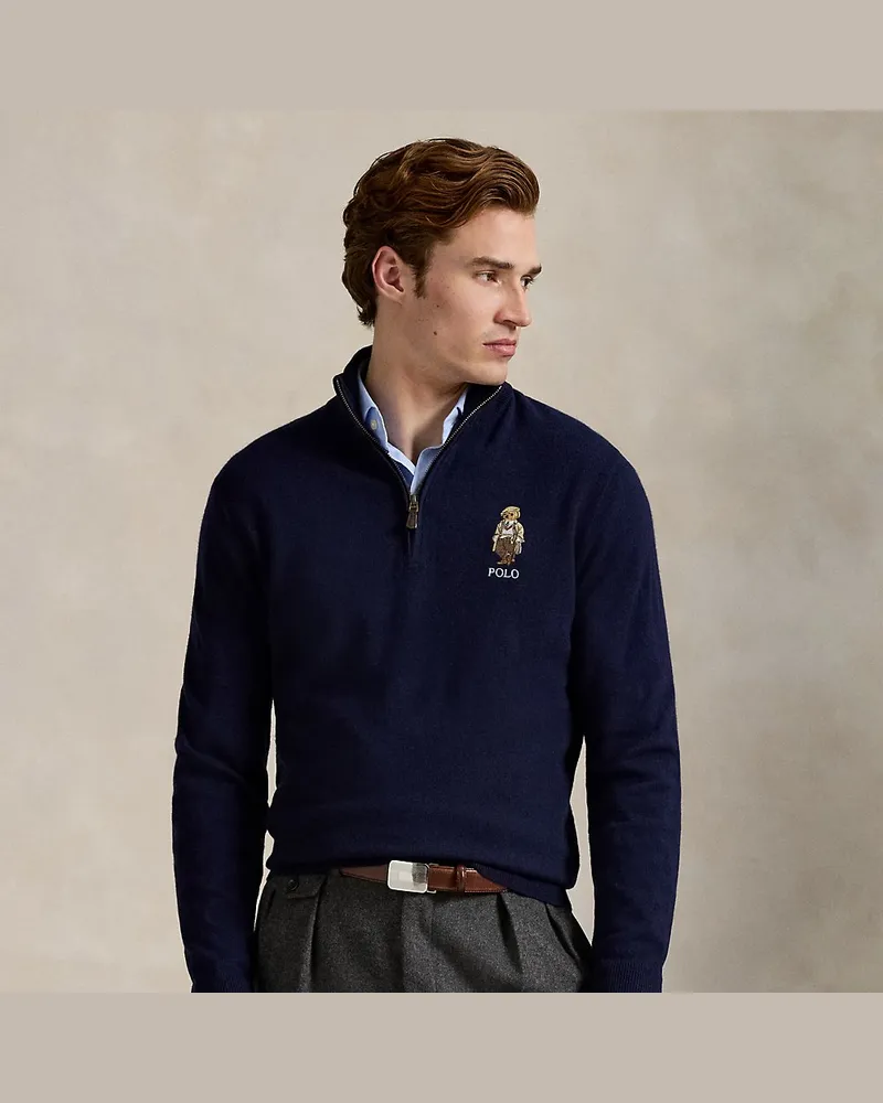 Ralph Lauren Wollpullover mit Polo Bear Blue