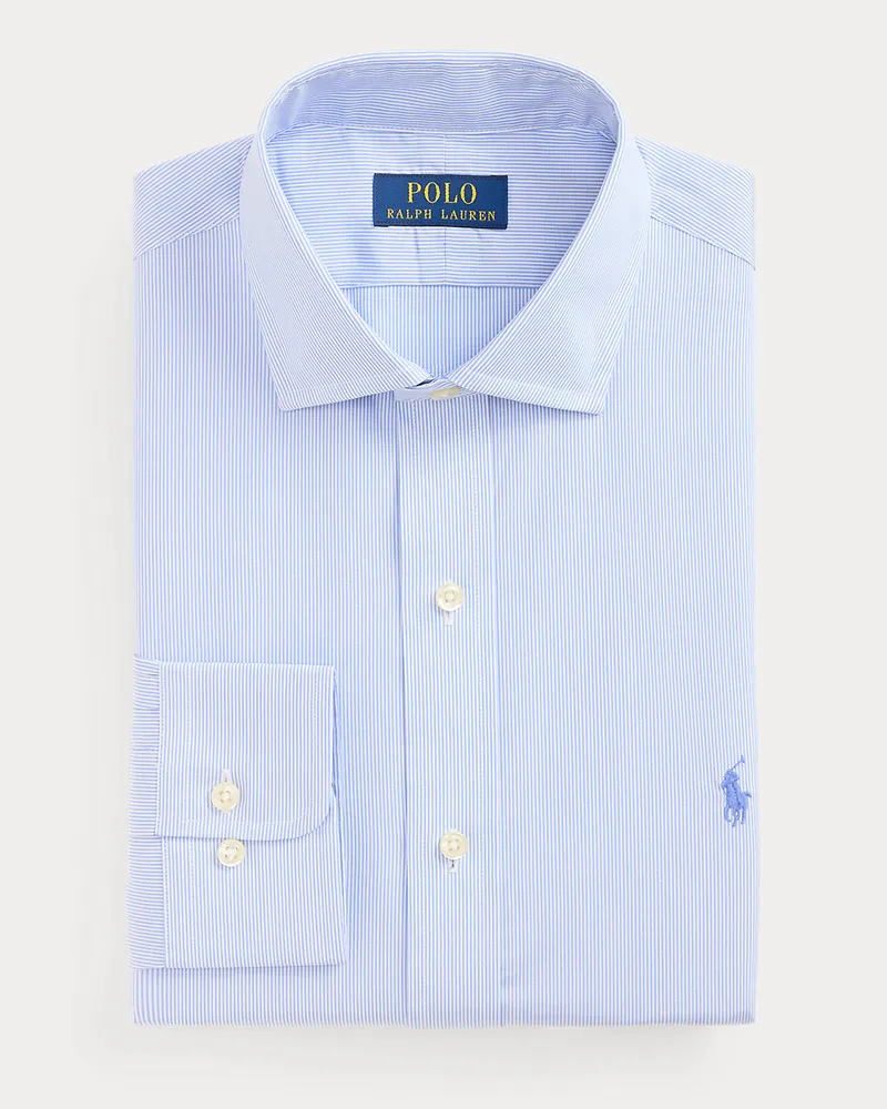 Ralph Lauren Custom-Fit Popelinehemd mit Streifen Blue