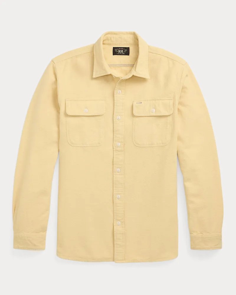 Ralph Lauren Angerautes Chamois-Arbeitshemd Yellow