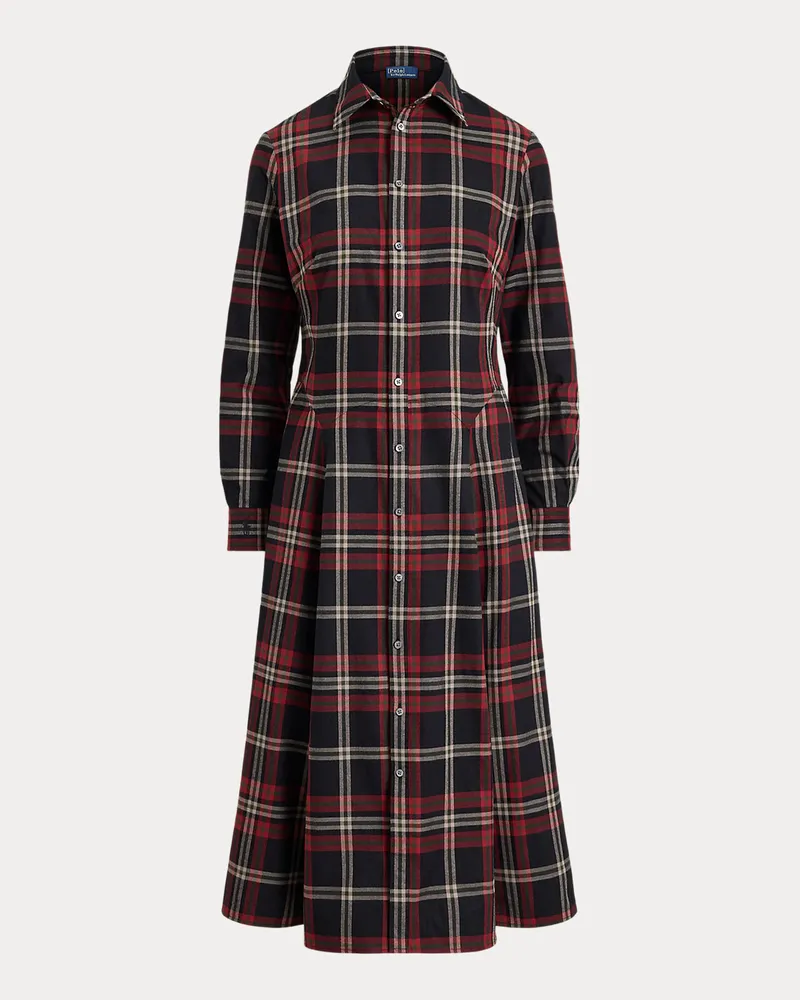 Ralph Lauren Kariertes Hemdkleid aus Baumwolltwill Red