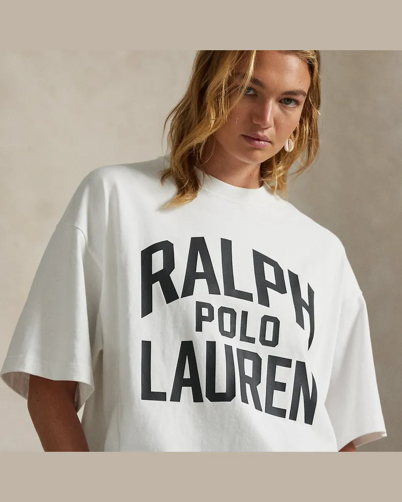Ralph Lauren Logo-T-Shirt aus Baumwolljersey White