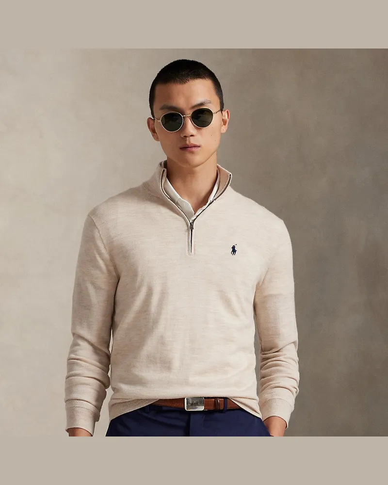 Ralph Lauren Performance-Pullover mit Reißverschluss Tan