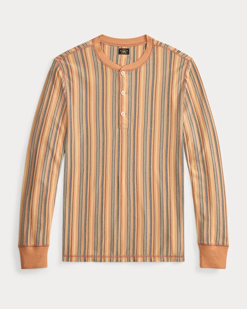 Ralph Lauren Gestreiftes Henley aus Jacquard Blue