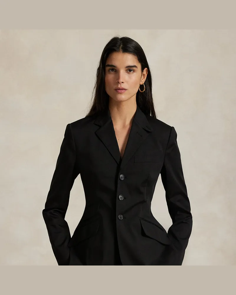 Ralph Lauren Einreihiges Reitersakko aus Satin Black