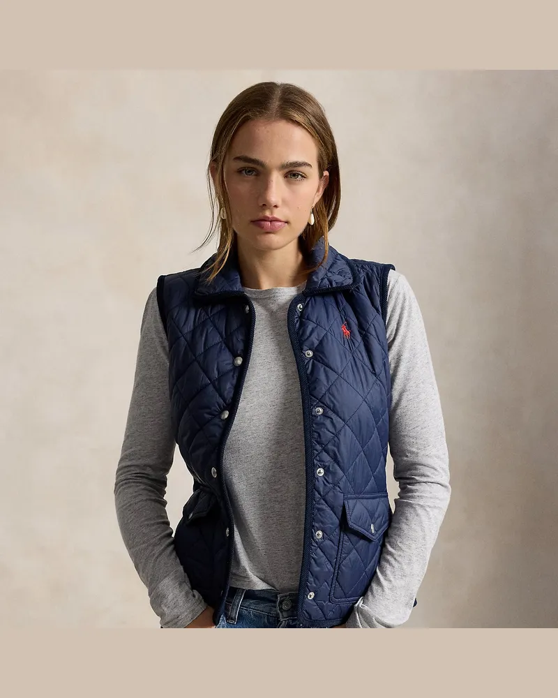 Ralph Lauren Kurze Steppweste Blue