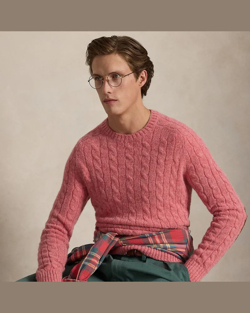 Ralph Lauren Pullover mit Zopfmuster und Aufnähern Red