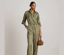 Cargo-Jumpsuit aus Shantungseide
