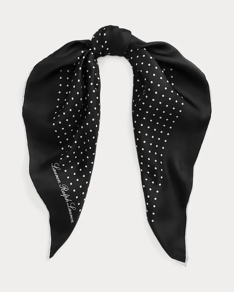 Ralph Lauren Gepunktetes Tuch aus Seidentwill Black