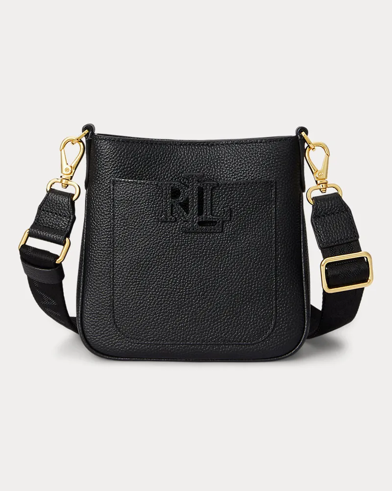 Ralph Lauren Kleine Narbenleder-Umhängetasche Cameryn Black