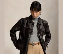 Lederjacke mit Fransenbesatz