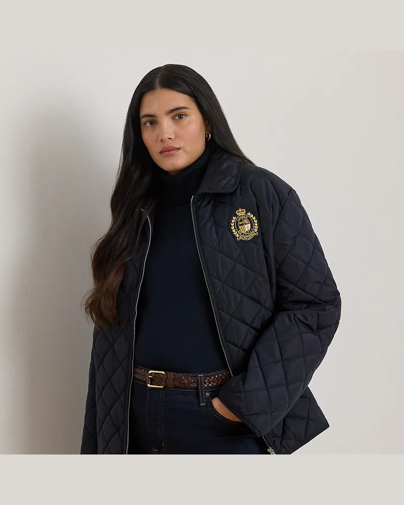 Ralph Lauren Plus Größen - Steppjacke mit Wappenaufnäher Blue