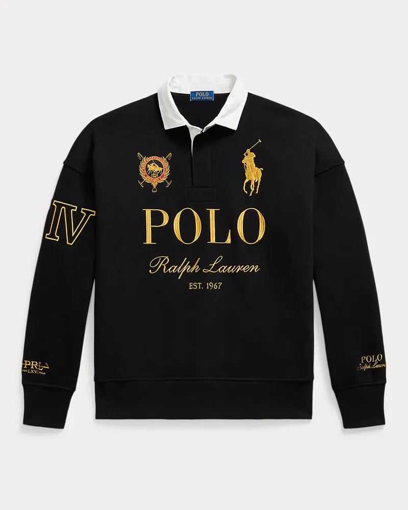 Ralph Lauren Relaxed-Fit Rugby-Sweatshirt mit Pony Black