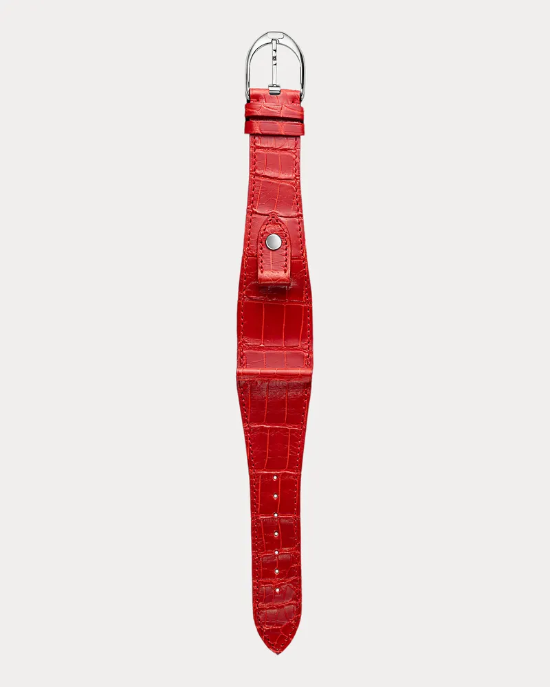 Ralph Lauren Large-Stirrup-Armband, Alligatorleder Red