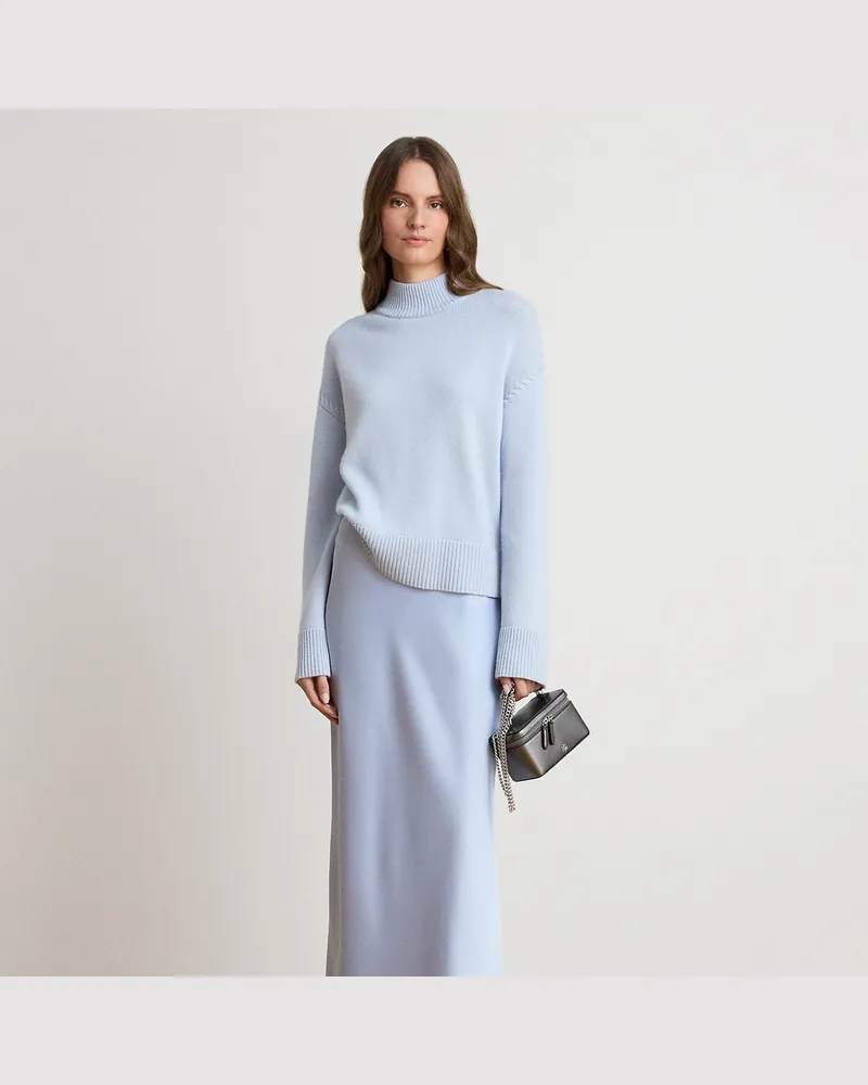 Ralph Lauren Maxirock aus Satin-Charmeuse Blue