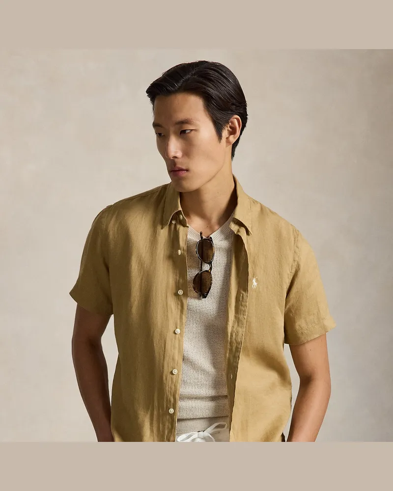 Ralph Lauren Custom-Fit Leinenhemd Tan