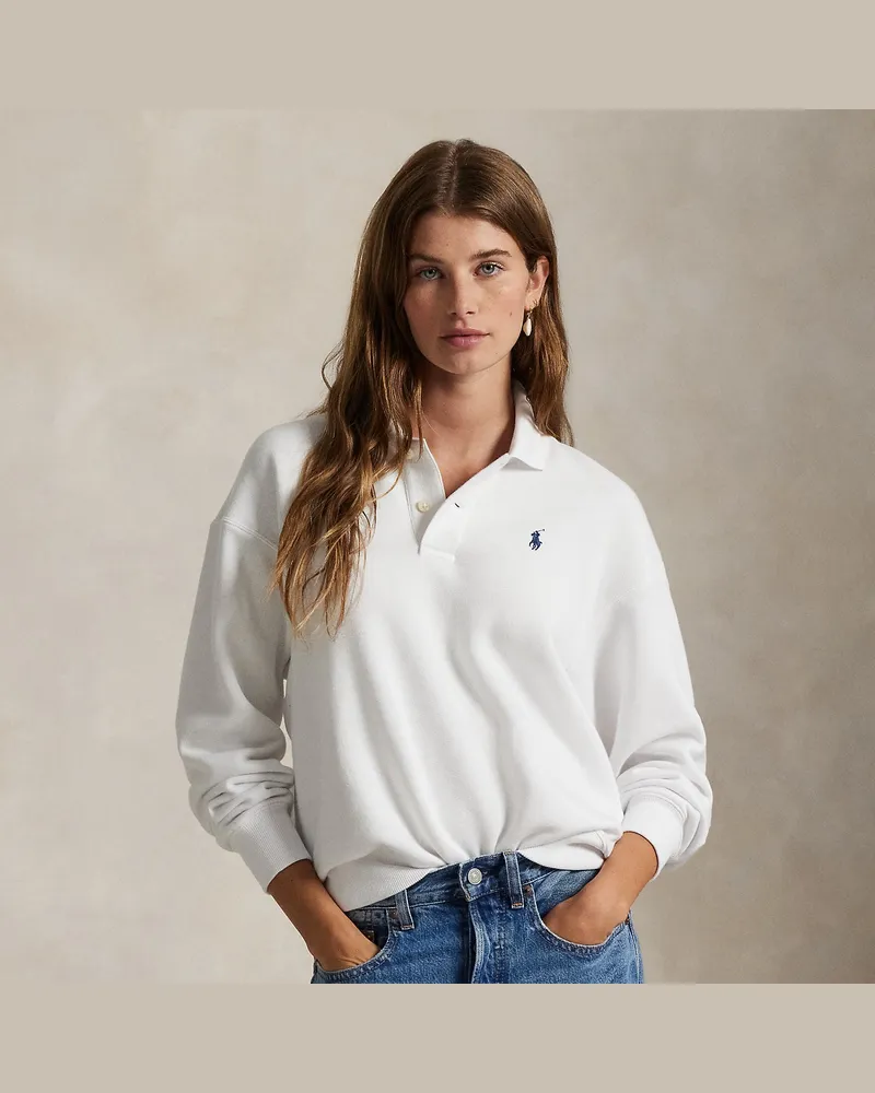 Ralph Lauren Fleecepullover mit Polokragen White