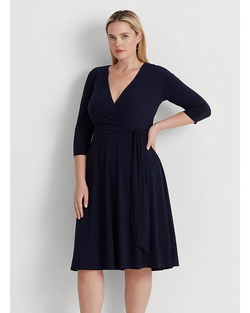 Ralph Lauren Plus Größen - Jerseykleid mit V-Ausschnitt Blue