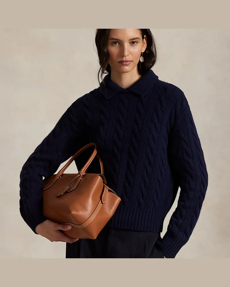 Ralph Lauren Umhängetasche Bellport aus Leder Brown