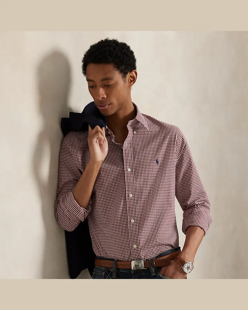 Ralph Lauren Custom-Fit Hemd aus Stretchpopeline Red