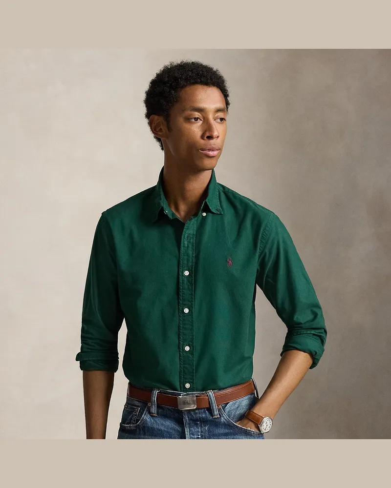 Ralph Lauren Gefärbtes Custom-Fit Oxfordhemd Green