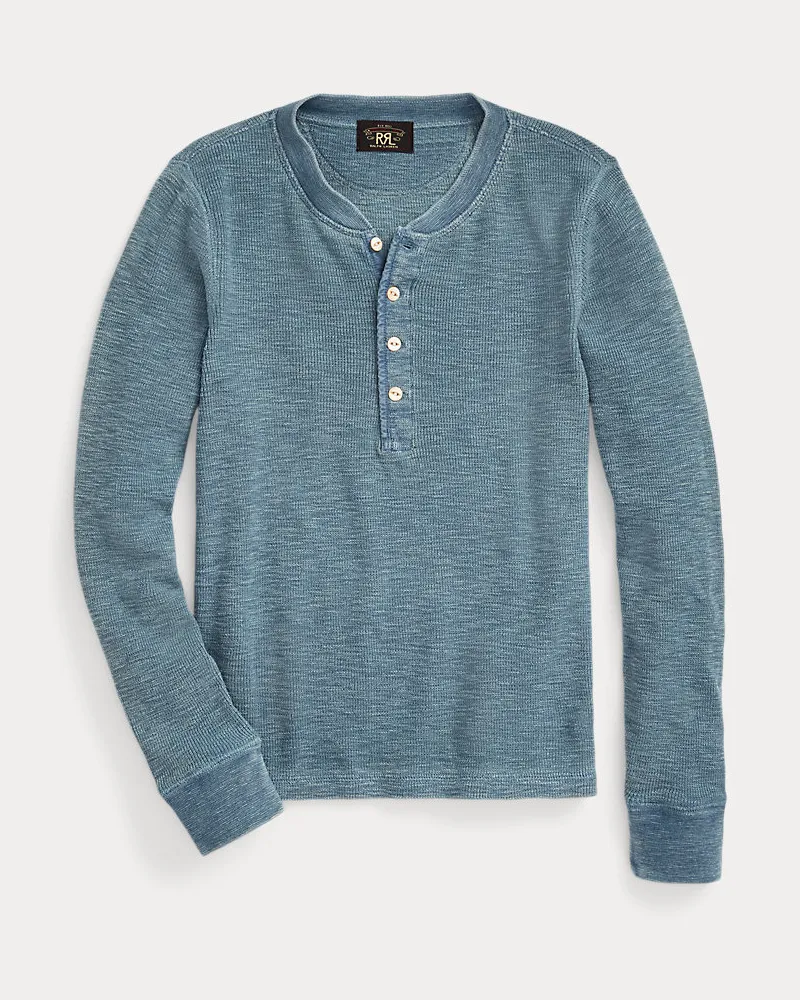 Ralph Lauren Waffel-Henley aus Baumwollstretch Blue