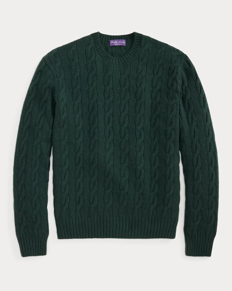 Ralph Lauren Kaschmirpullover mit Zopfmuster Green
