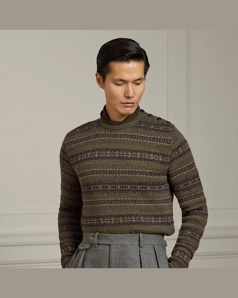 Ralph Lauren Fair-Isle-Kaschmirpullover mit Wolle Green