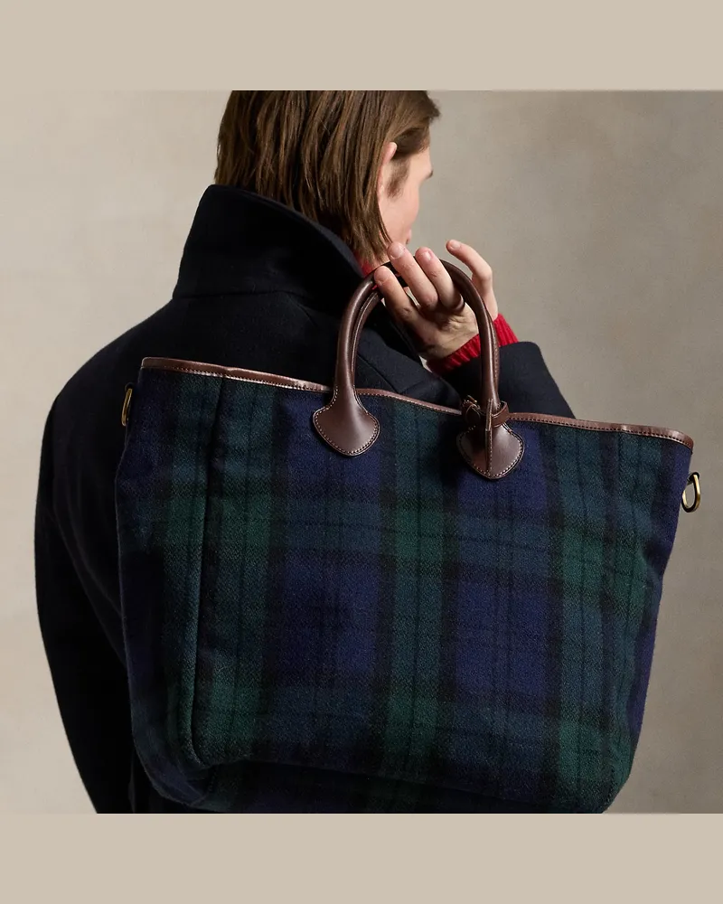 Ralph Lauren Traditionelle Tragetasche aus Tweed Brown