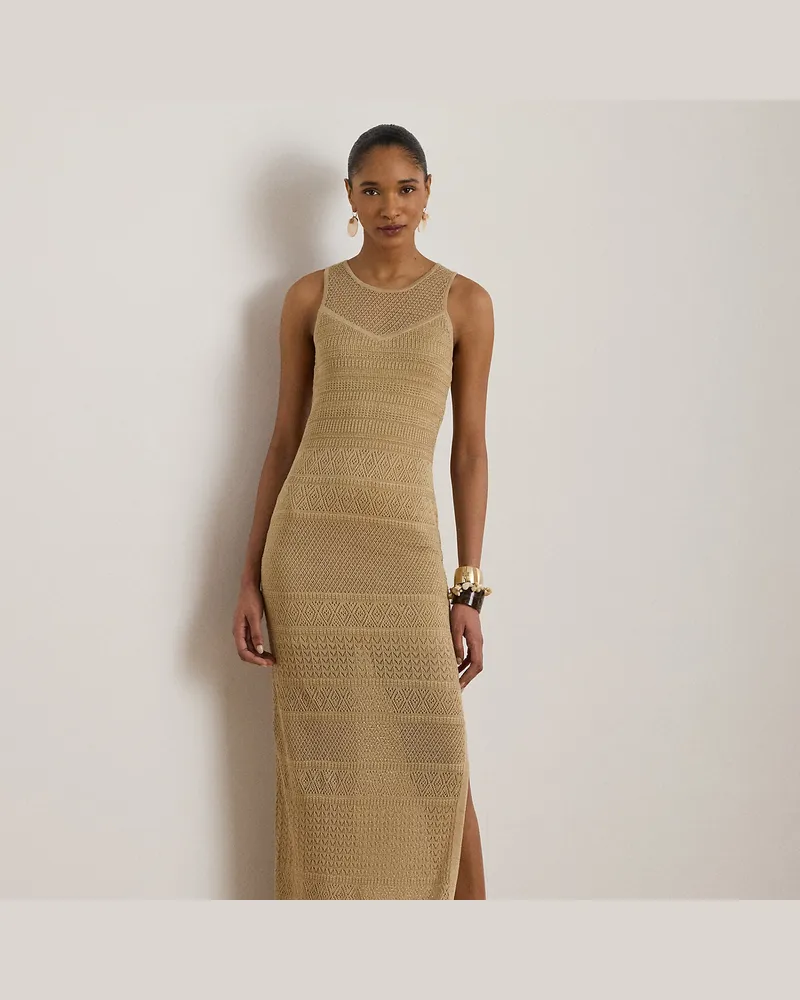 Ralph Lauren Ärmelloses Abendkleid mit Lochmuster Brown