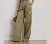 Cargohose mit Bundfalten und weitem Bein