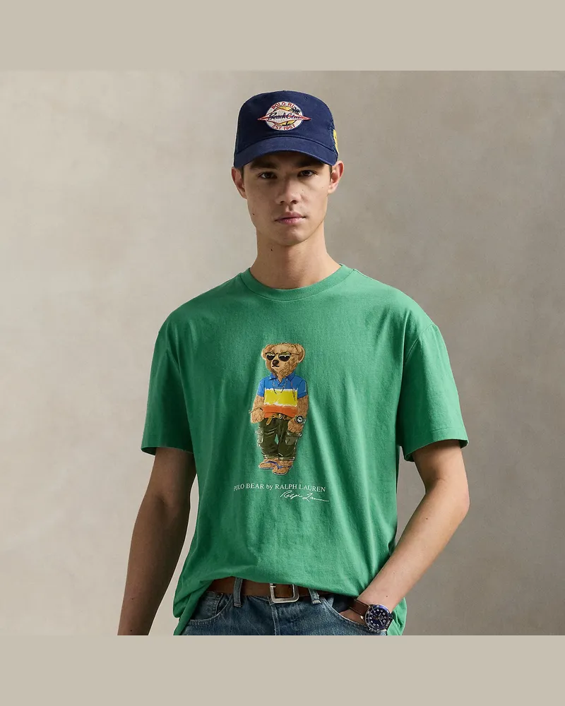 Ralph Lauren Classic-Fit Jersey-T-Shirt mit Polo Bear Green